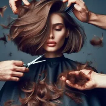 mujer joven de cabello corto y liso