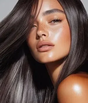 mujer cabello alisado