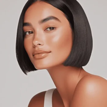 mujer joven de cabello corto y liso